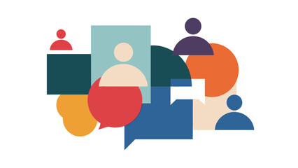 Colorful Abstract Human Figures and Shapes.