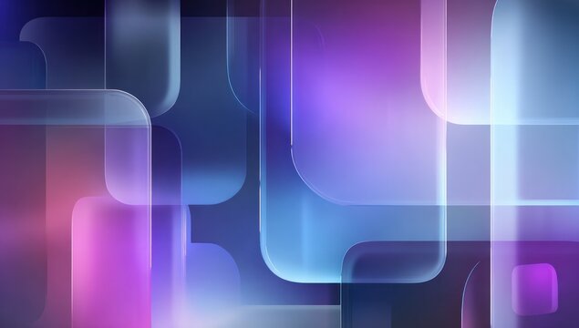 Abstract digital background with overlapping translucent rounded rectangles and vibrant colors. - Powered by Adobe