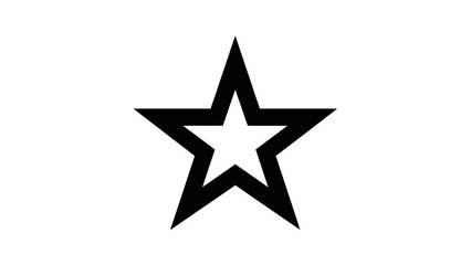 Black outline star icon on a clean white background