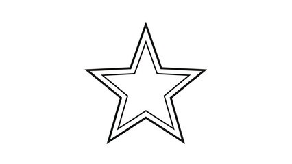 Obraz premium Graphic Star Shape Outline, Double Lined Star Icon, White Background
