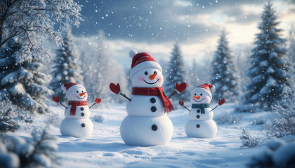 New Year's card with a snowman.