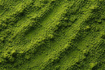 Matcha Green Tea Powder Background, Textured Superfood Close-up