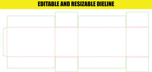 Editable Resizable Packaging Box Dieline Template for Custom Design