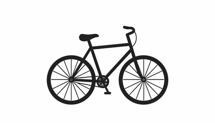 Simple black and white bicycle illustration on a white background.