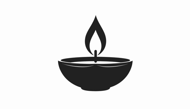 Simple vector graphic of a candle flame in a bowl.