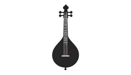 Silhouette of a stringed musical instrument called Rudra Veena.