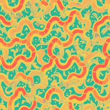 abstract seamless pattern with green, yellow and red colour