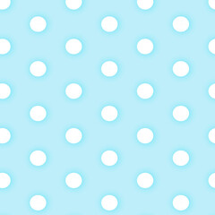 Minimal Winter Polka Dot Seamless Pattern in Blue and White