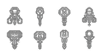 Intricate geometric key designs