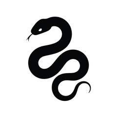 Fototapeta premium A simple black silhouette of a coiled snake clearly outlined