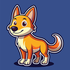 Fototapeta premium Adorable cartoon fox standing. perfect for children’s books or online advertising content.