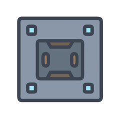 Obraz premium Stylized gray chipset with a minimalist square design look