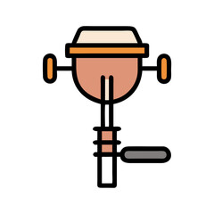 Naklejka premium Stylized icon illustration of a man with hat and suit