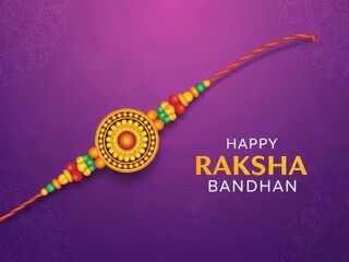 Happy raksha bandhan celebration with traditional rakhi