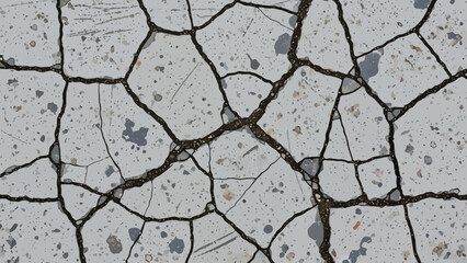 Obraz premium Dry Cracked Earth Surface Closeup View.