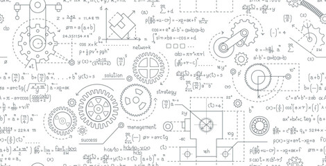 Engineering mathematical formulas on a seamless white background.