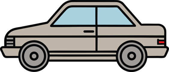Realistic Passenger Car Side View Vector Template