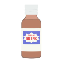 栄養ドリンクのイラスト。健康維持や疲労回復、エナジードリンクのイメージ素材。