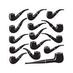 Smoking Pipes Silhouettes Collection