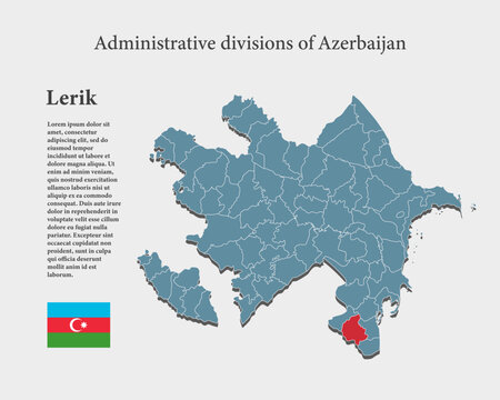 Vector map of Azerbaijan, Lerik District