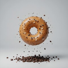 Frosted celebration with sweet sprinkles on white background.
