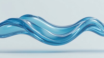 Flowing Blue Wave Sculpture in Elegant Design, Captivating Acrylic Art Piece Evoking Serenity and Movement for Creative Inspiration
