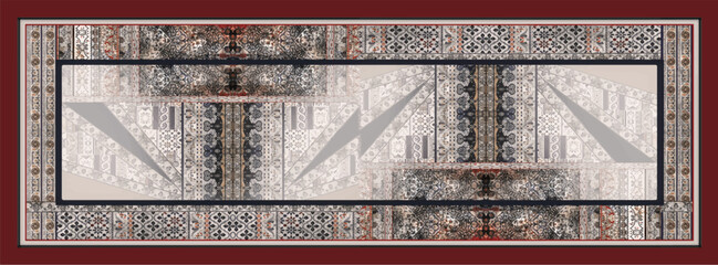 digital silk scarf design with seamless textile pattern © remember