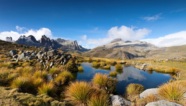 Serene Paramo Landscape With Frailejones In Cumbal Narino