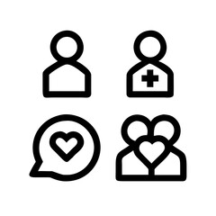 Collection of medical and relationship icons