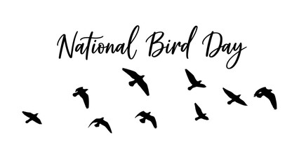 Fototapeta premium National bird day celebration with flying birds silhouette