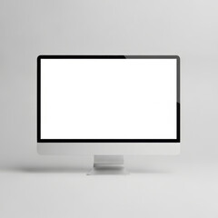 Desktop Computer with Blank Screen in Minimal Workspace