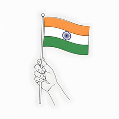 Indian flag waving with ashoka chakra symbol