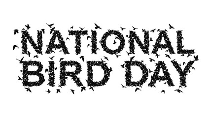 National bird day celebration with flying birds