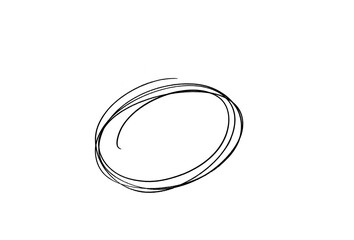 Highlight pen line. Hand drawn circle underline sketch. Oval pencil stroke. Doodle mark scribble.