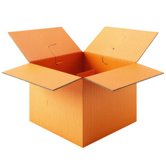 An open cardboard box on a black background