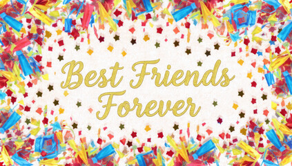 Best Friends Forever Confetti Background