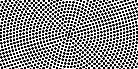 Abstract halftone wave dotted background. Futuristic twisted grunge pattern, dot, circles