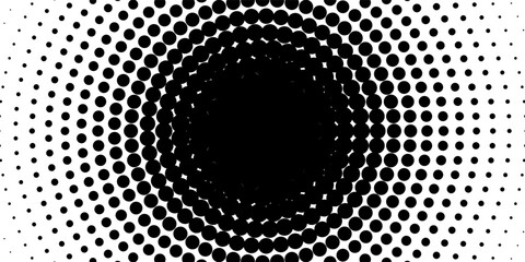 Abstract halftone wave dotted background. Futuristic twisted grunge pattern, dot, circles