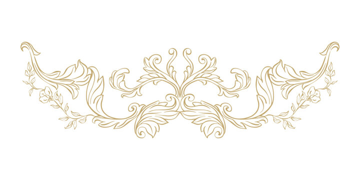 Vintage baroque border. Victorian hand drawn border frame, ornate with classic ornament and florals. Whimsical decorative elements for wedding invitations, cards, certificates, diplomas.