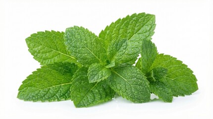 Fresh peppermint leaves isolated on a white background