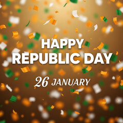 Republic day celebration background with confetti