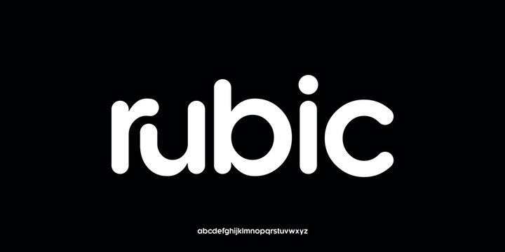 Vector illustration of a modern sans-serif style alphabet letter display with rounded and bold shapes, giving a friendly, clean and contemporary impression.