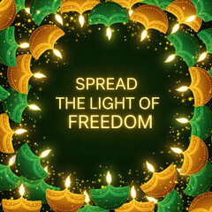 Spread the light of freedom with lit candles in a symbolic display