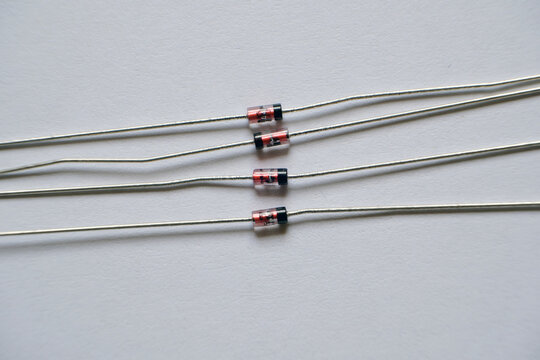 Zener diode in typical packages. Semiconductor electronic components.