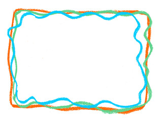 Colorful Crayon Rectangle Frame Drawing Vector