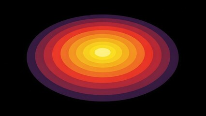 Vibrant concentric circles in warm colors on black background