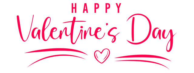 Happy Valentines Day Greeting Card with Red Heart and Curved Text Design