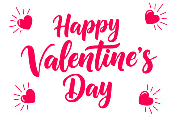 Happy Valentines Day Greeting Card with Hearts and Sparkles Design