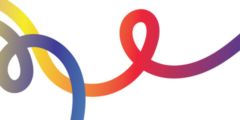 Abstract flowing lines in vibrant gradient colors creating dynamic curved shapes for modern design background