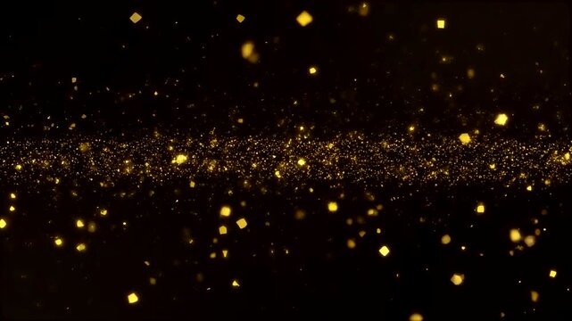 Black and gold background with lot of gold sparkles